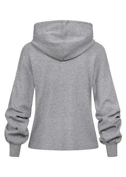 Vero Moda Dames Gebreide trui met kap grijs