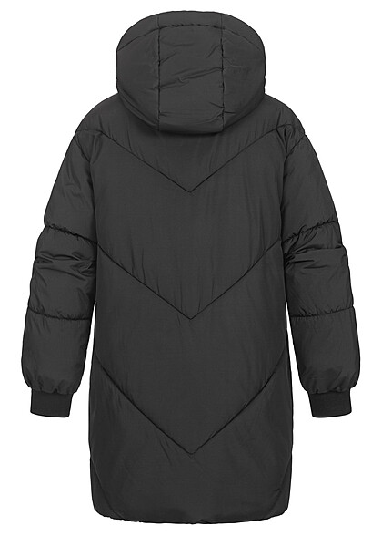 Vero Moda Dames Gewatteerde jas met kap en 2 ritszakken zwart