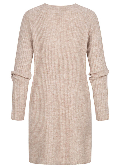 ONLY Dames NOOS Gebreide jurk met lange mouwen en structuurstof beige