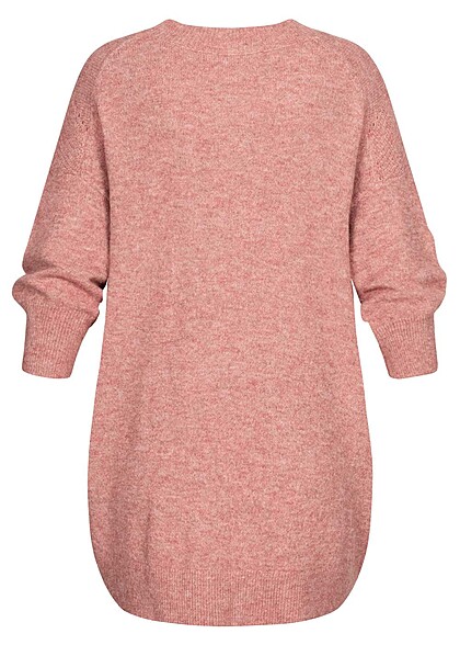 ONLY Dames Gebreide trui met 3/4 mouwen en structuurstof roze