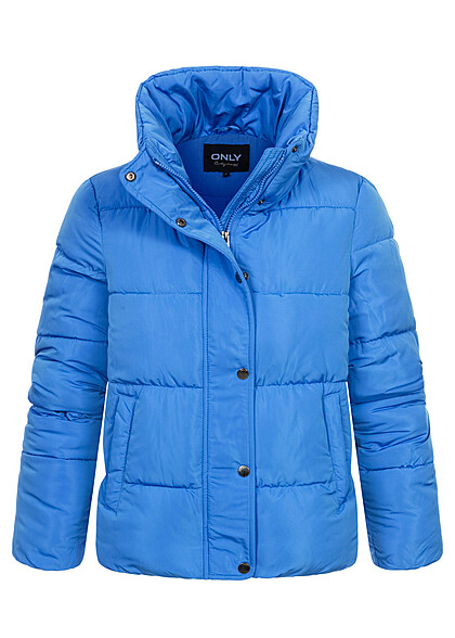 ONLY Dames Gewatteerd jasje met hoge hals en 2 zakken blauw - Art.-Nr.: 22090115