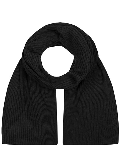 ONLY Dames Gebreide Sjaal met structuurstof zwart