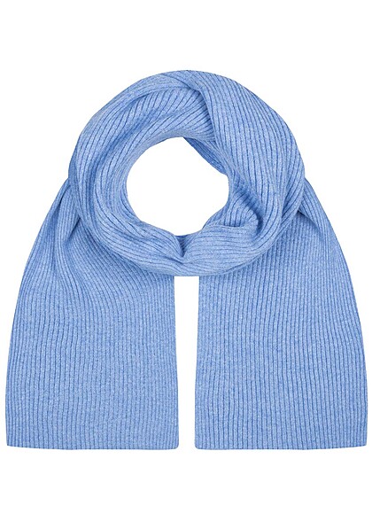 ONLY Dames Gebreide Sjaal met structuurstof blauw