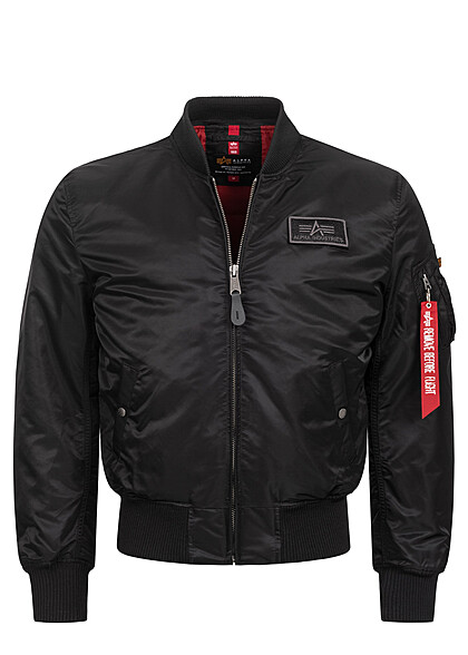 Alpha Industries Heren Bomberjack met afneembare capuchon zwart