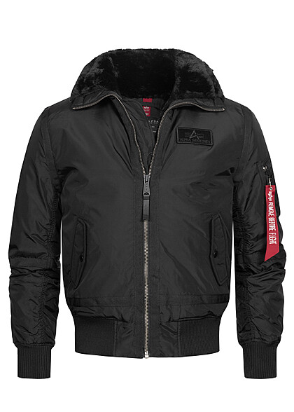 Alpha Industries Heren Bomberjack met teddybont zwart - Art.-Nr.: 22090301