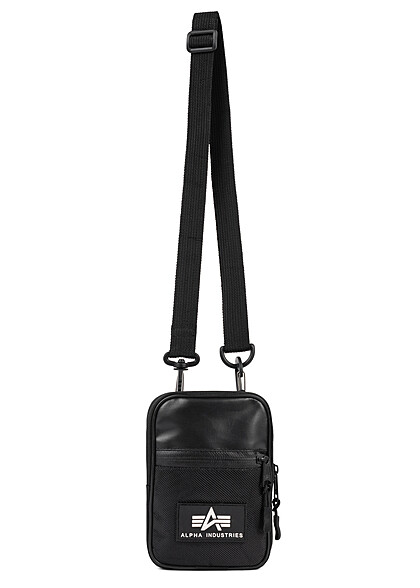 Alpha Industries Heren Schoudertas met logopatch zwart