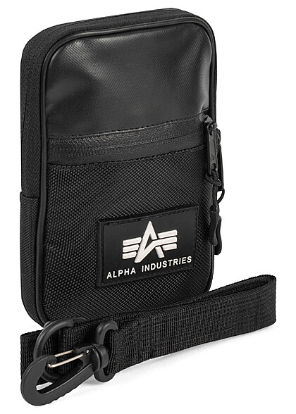 Alpha Industries Heren Schoudertas met logopatch zwart
