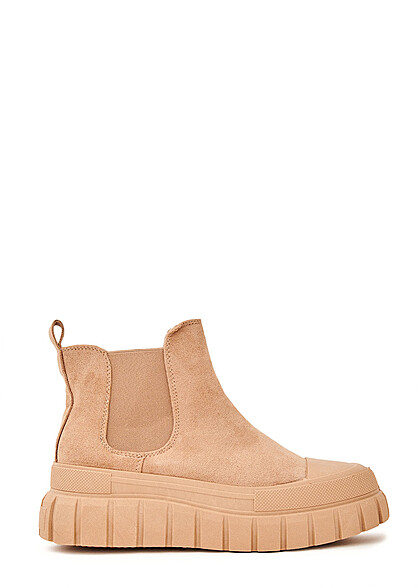 Seventyseven Lifestyle Dames Plateau Laarzen in velours optic kaki
