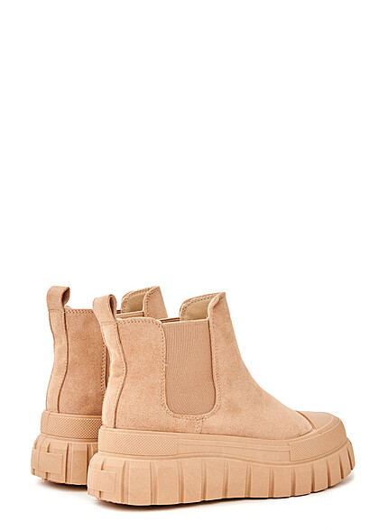 Seventyseven Lifestyle Dames Plateau Laarzen in velours optic kaki