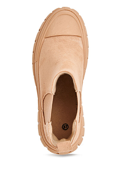Seventyseven Lifestyle Dames Plateau Laarzen in velours optic kaki