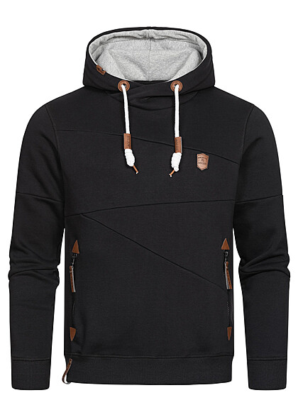 Indicode Heren Hoodie met 2 ritszakken zwart