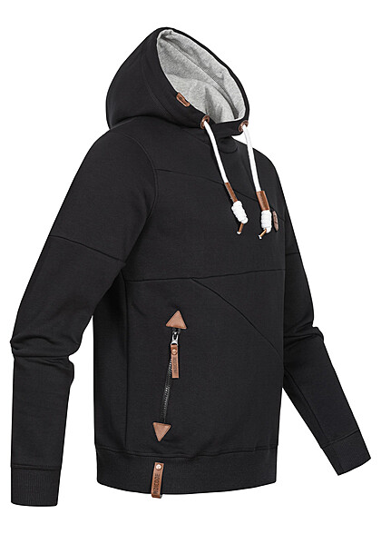 Indicode Heren Hoodie met 2 ritszakken zwart
