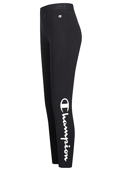 Champion Dames Legging met logo-opdruk en brede tailleband zwart wit