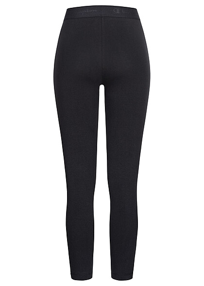 Champion Dames Legging met logo-opdruk en brede tailleband zwart wit