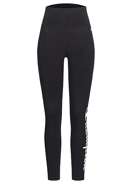Champion Dames Legging met logo-opdruk en brede tailleband zwart