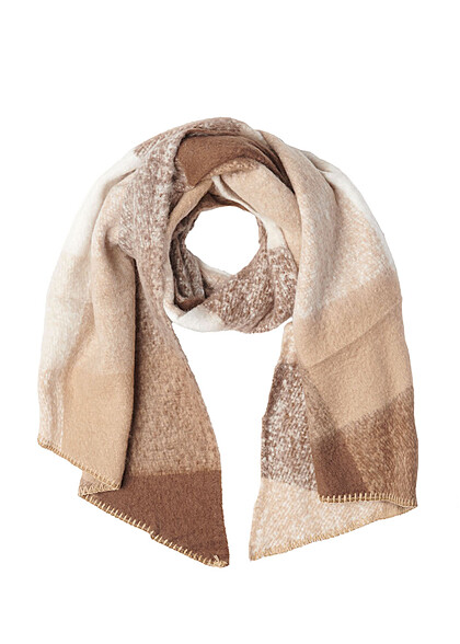 Seventyseven Lifestyle Dames Viscose Sjaal 190x52cm geruit kaki