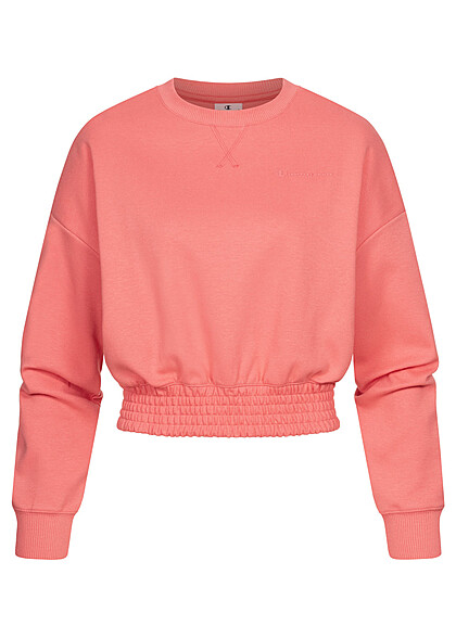 Champion Dames Cropped Sweater met brede zoom donkerroze