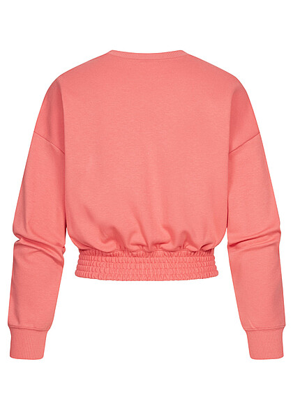 Champion Dames Cropped Sweater met brede zoom donkerroze