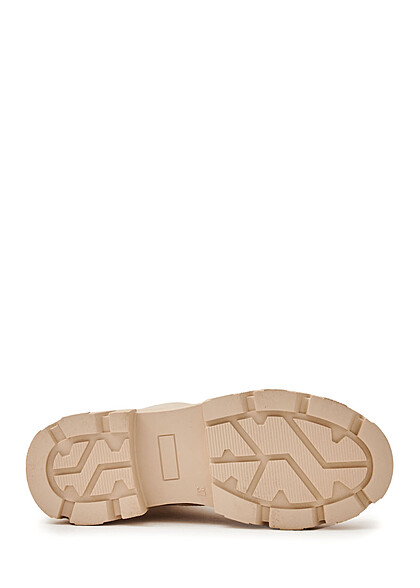Seventyseven Lifestyle Dames Laarzen met teddybont en veters beige