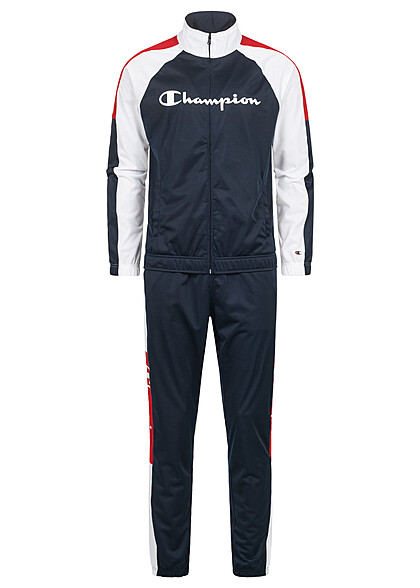 Champion Heren Sweatsuit met ritssweater en broek marineblauw wit rood - Art.-Nr.: 22090437