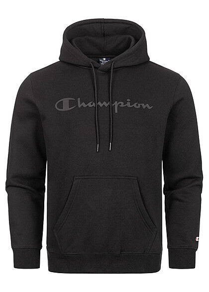 Champion Heren Hoodie met kangoeroezak en logo-opdruk zwart