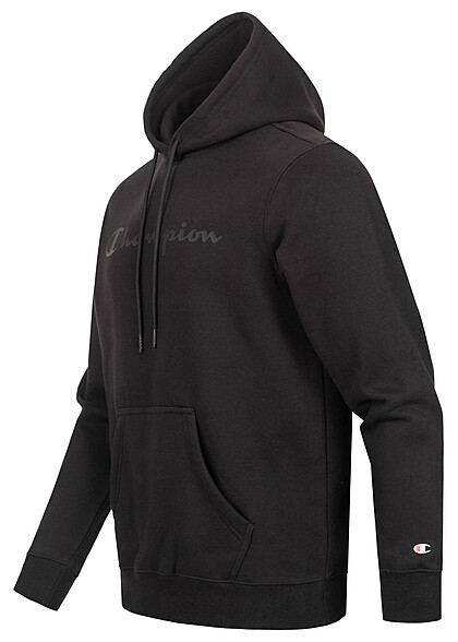 Champion Heren Hoodie met kangoeroezak en logo-opdruk zwart