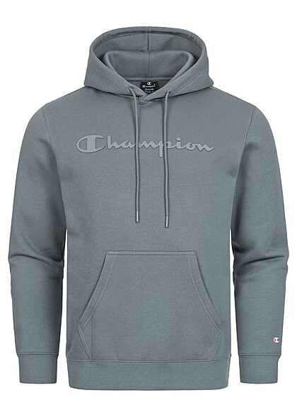 Champion Heren Hoodie met kangoeroezak en logo-opdruk grijs