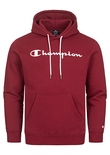 Champion Heren Hoodie met kangoeroezak en logo-opdruk rood wit