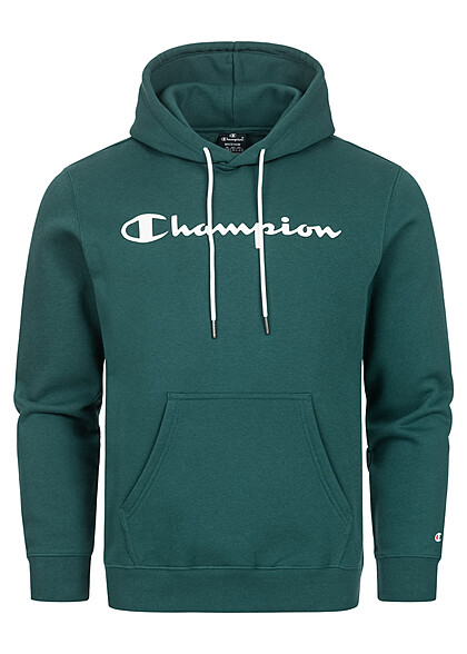 Champion Heren Hoodie met kangoeroezak en logo-opdruk groen