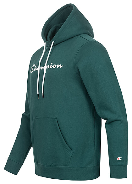 Champion Heren Hoodie met kangoeroezak en logo-opdruk groen