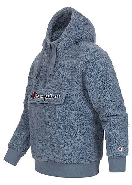 Champion Heren Zip-Hoodie met logo-opdruk medium blauw