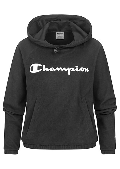 Champion Dames Hoodie met logo-opdruk zwart wit - Art.-Nr.: 22090461