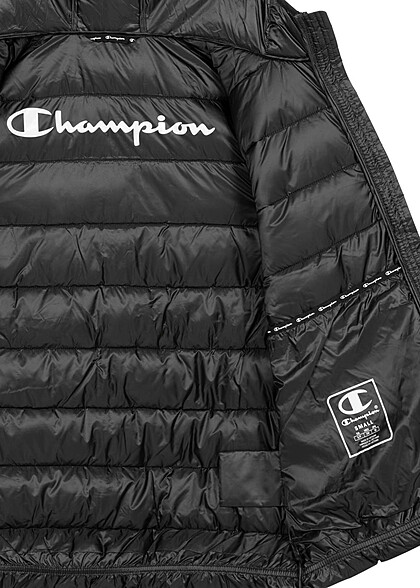 Champion Dames Gewatteerde jas met capuchon en 2 ritszakken zwart