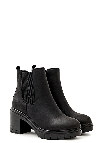 Tom Tailor Dames Winterlaarzen met rits zwart - Art.-Nr.: 22090483