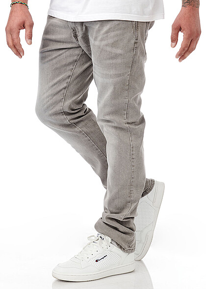 Indicode Heren Jeans Broek met 5 zakken grijs