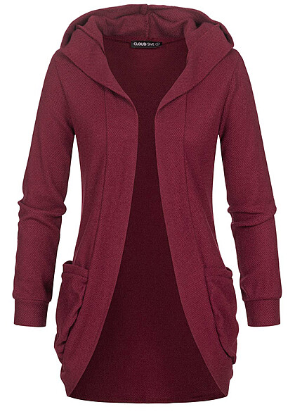 Cloud5ive Dames Basic vest met kap en 2 zakken rood
