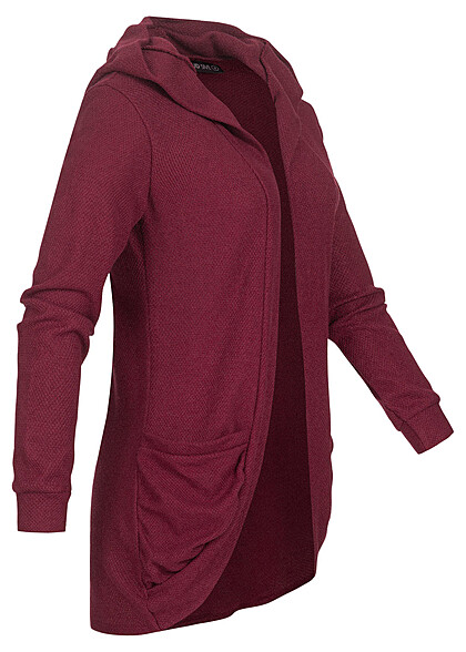 Cloud5ive Dames Basic vest met kap en 2 zakken rood