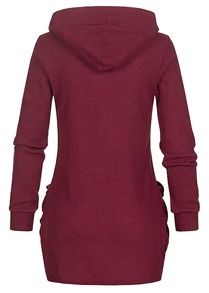 Cloud5ive Dames Basic vest met kap en 2 zakken rood