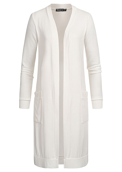 Cloud5ive Dames Viscose Vest met 2 zijzakken wit