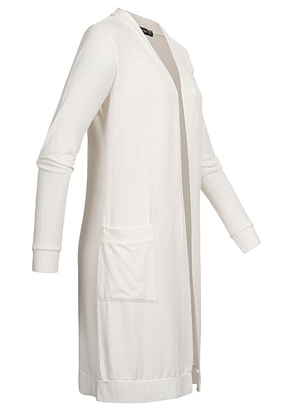 Cloud5ive Dames Viscose Vest met 2 zijzakken wit