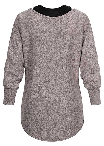 Cloud5ive Dames 2in1 Top met vleermuisvleugels roze zwart