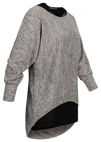 Cloud5ive Dames 2in1 Top met vleermuisvleugels beige zwart