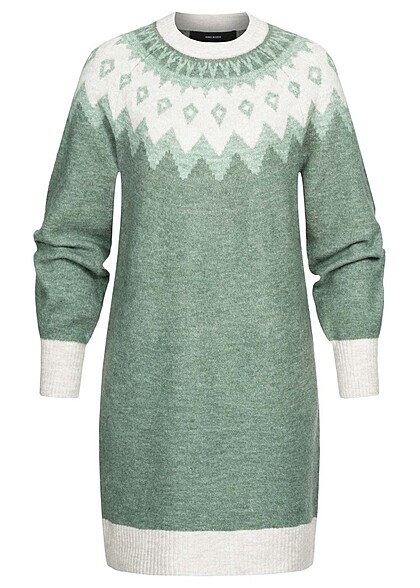 Vero Moda Dames Nordic Knit Jurk groen