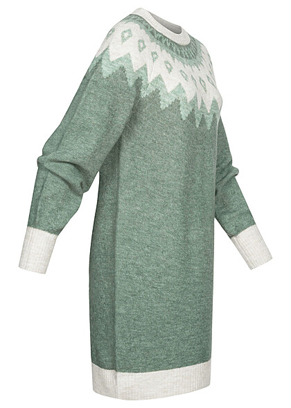 Vero Moda Dames Nordic Knit Jurk groen