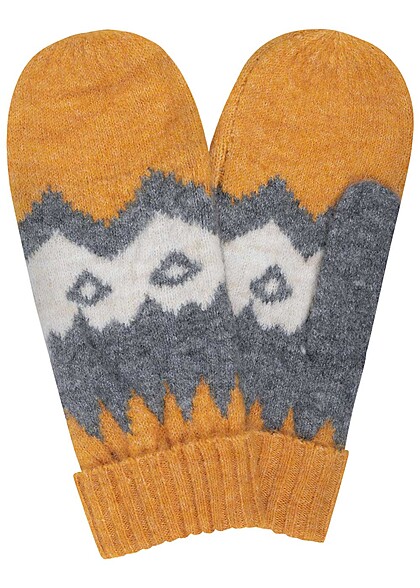 Vero Moda Dames Handschoenen met nordic patroon geel - Art.-Nr.: 22100012