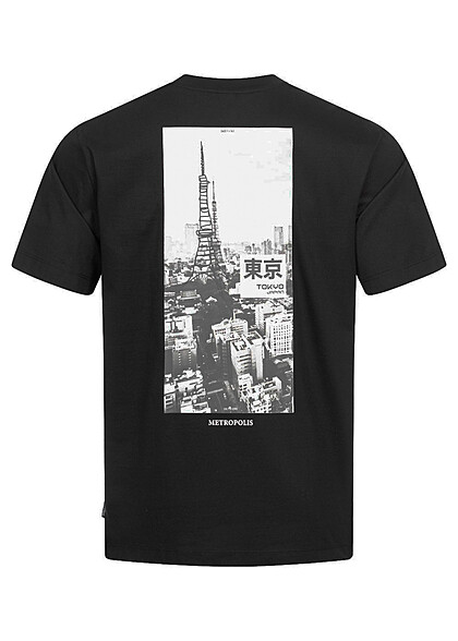 ONLY & SONS Heren T-Shirt met fotoprint op de rug zwart wit