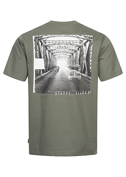 ONLY & SONS Heren T-Shirt met fotoprint op de rug grijs
