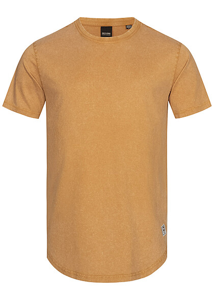 ONLY & SONS Heren Basic T-Shirt met o-neck geel - Art.-Nr.: 22100065