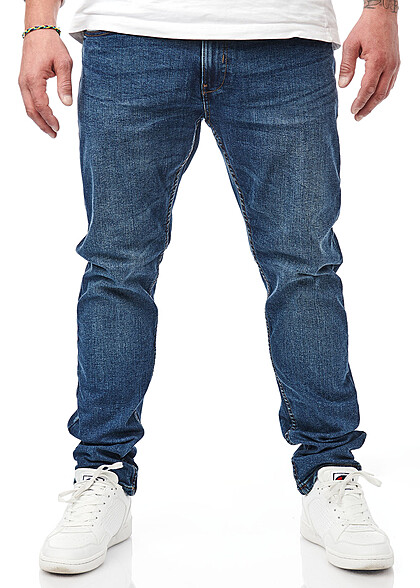 Indicode Herren Jeans Hose mit 5-Pockets retro navy blau - Art.-Nr.: 22100121