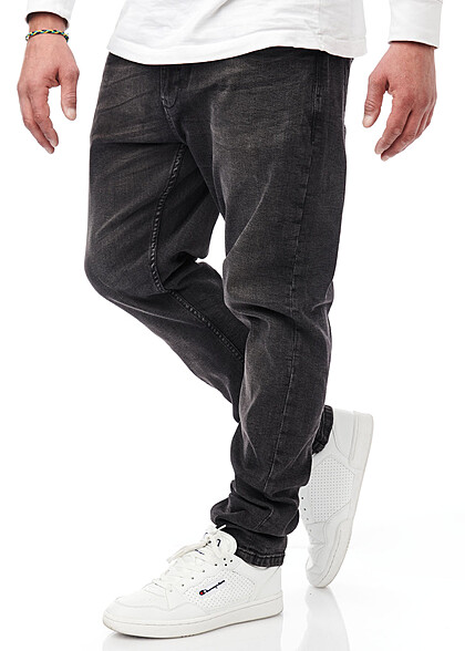 Indicode Heren Jeans Broek met 5 zakken zwart